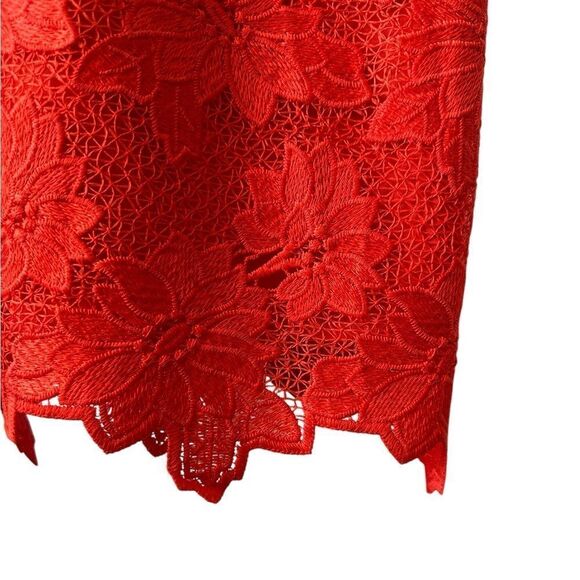 Banana Republic Limited Edition Dress Lace & Bow Red Size 10 - Picture 8 of 8
